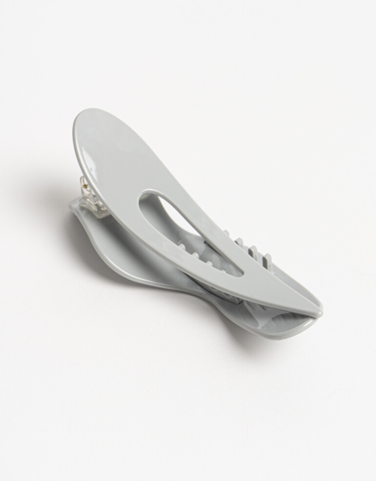 Broche Acrilico Broche Formato Wavy Moda De Actilico. - Gris Claro