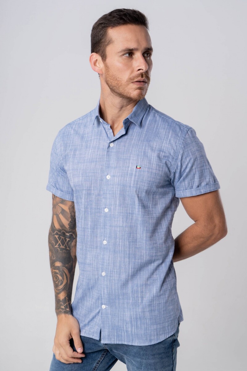 CAMISA MC AZUL 