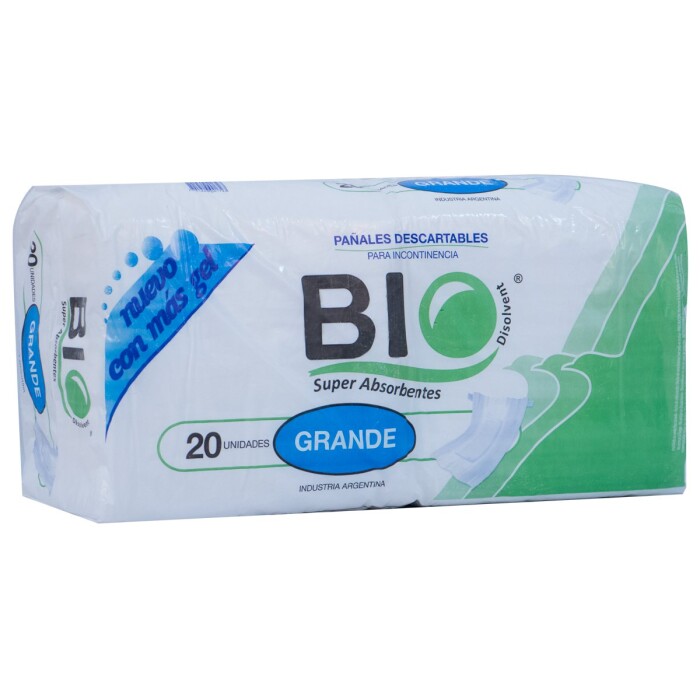 BIO DISOLVENT PAÑAL ADULTO GRANDE PAQ. X única