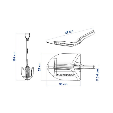 Pala corazón liviana con puño de pvc -TRAMONTINA TN1250