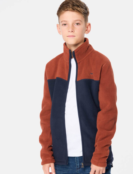 CAMPERA POLAR BICOLOR Bordo