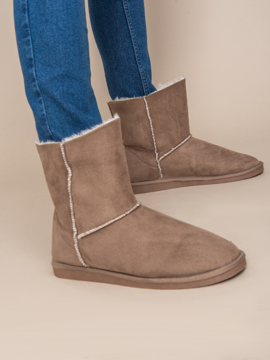 bota con corderito - Marrón 