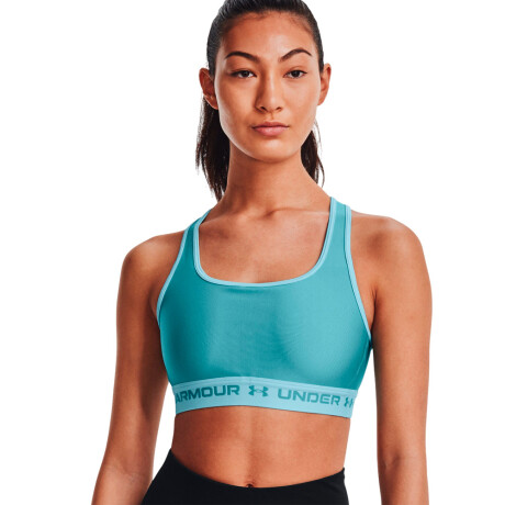 TOP MUJER UNDER ARMOUR CROSSBACK MID BRA Light blue