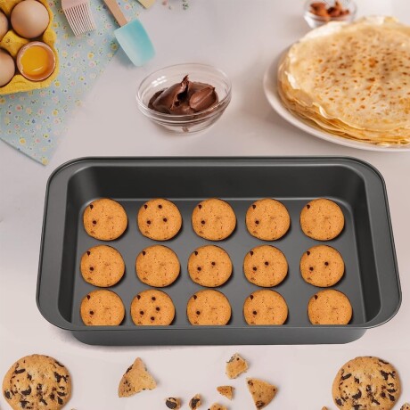 Asadera Rectangular Alta Antiadherente Tortera 30x20x4.5Cm Gris