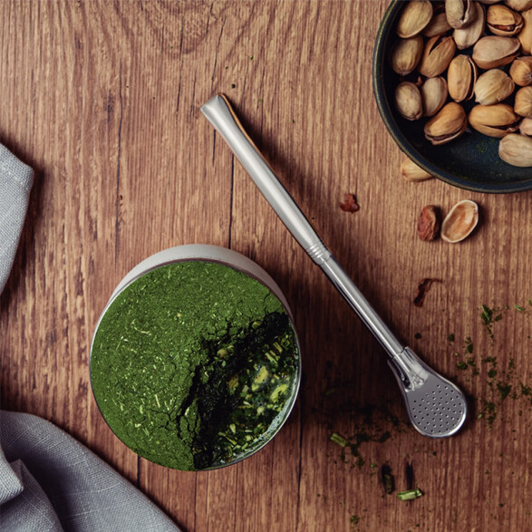 Kit de termo inox. + mate plateado + bombilla -TRAMONTINA TF9012