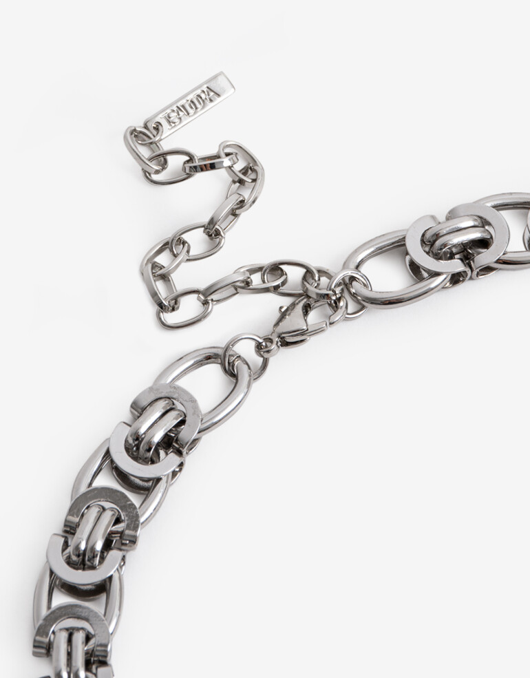 Collares Cortos Metal Collar Corto Cadena Metal - Plateado Rodio