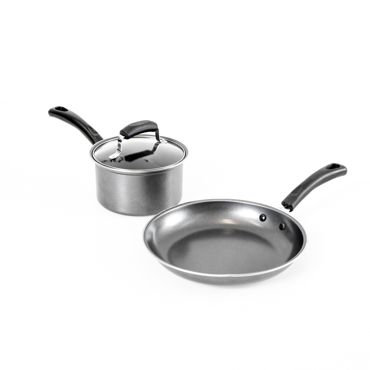 SET SARTÉN + OLLA - ACERO NEGRO CON TAPA 