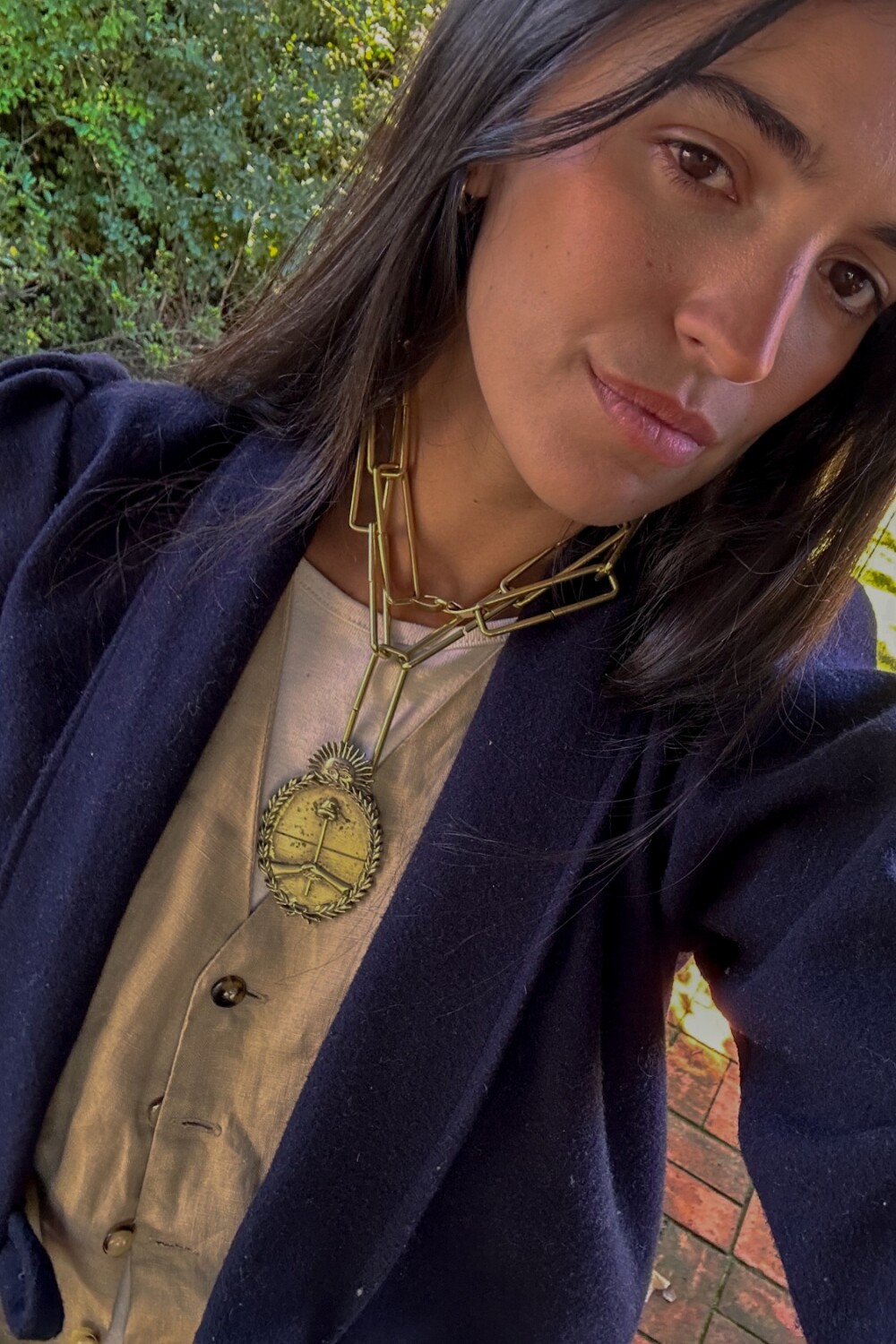 Escudo Chain Argentina Dorado