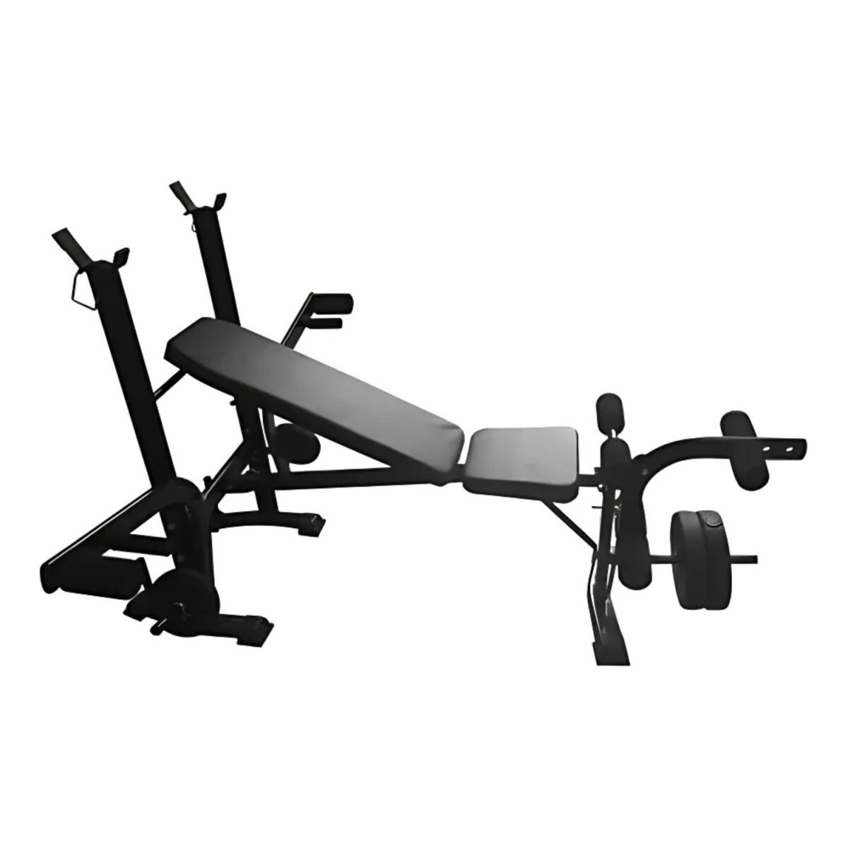 Combo Banco Mariposa ZGF-009 + Barra Recta Mancuernas y 50Kg en Discos de Pesas 