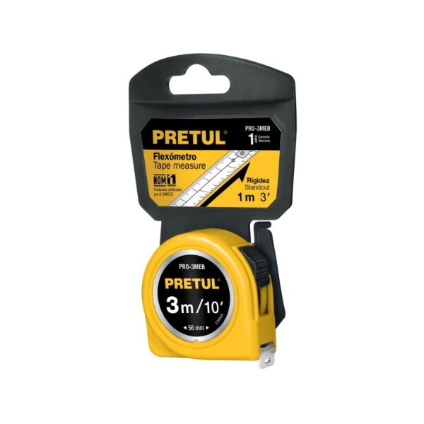 CINTA METRICA ERGONOMICA CON FRENO 3MTRS PRETUL Cinta Metrica Ergonomica Con Freno 3mtrs Pretul