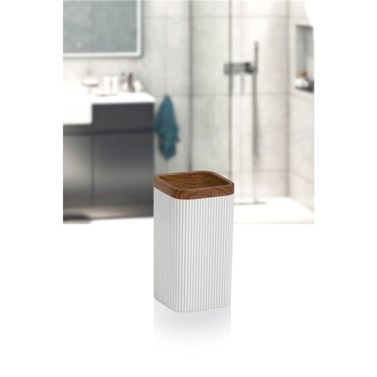 PORTACEPILLO MINA C/MADERA CUADRADO RAYAS BLANCO 