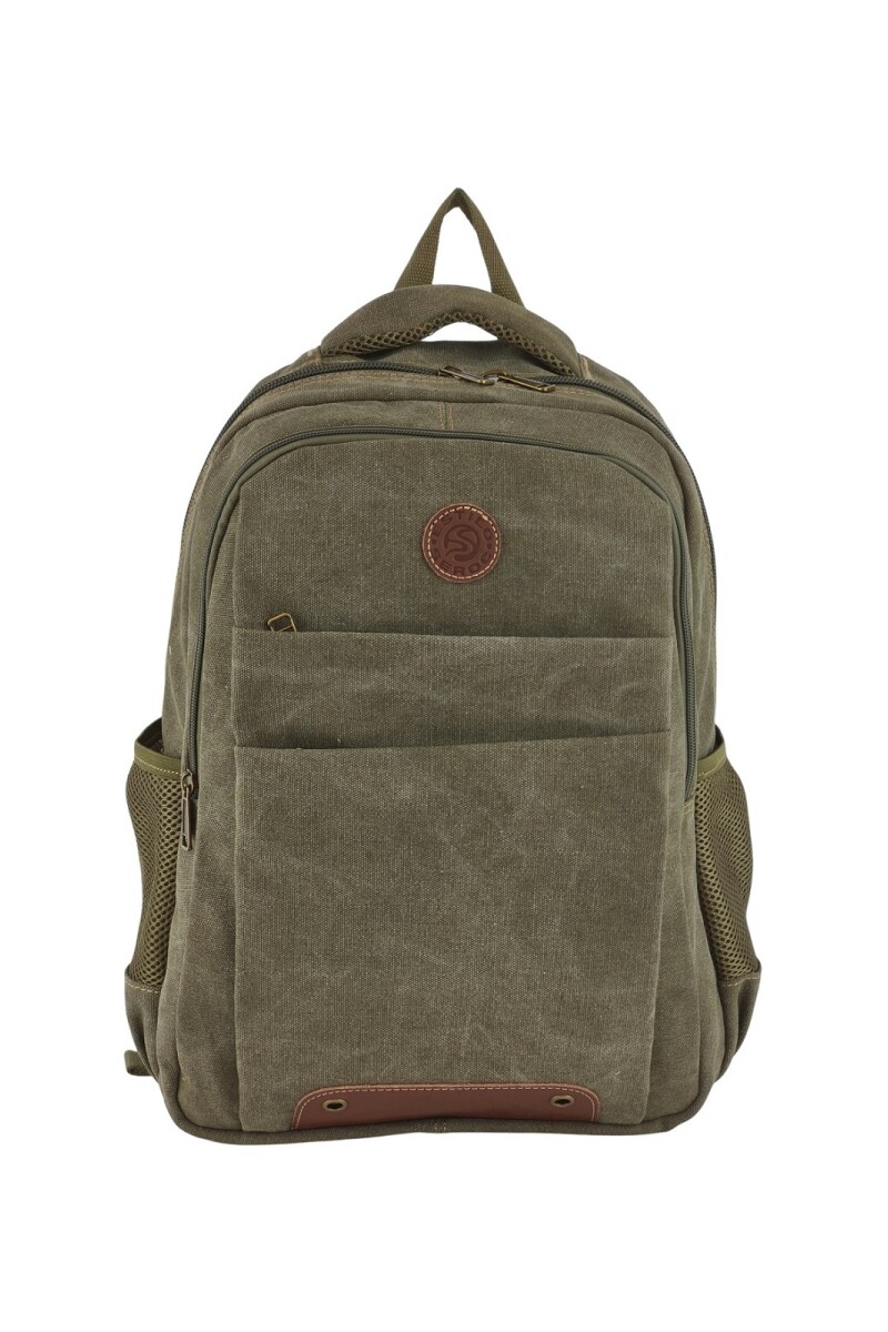 Mochila porta laptop de lona Verde