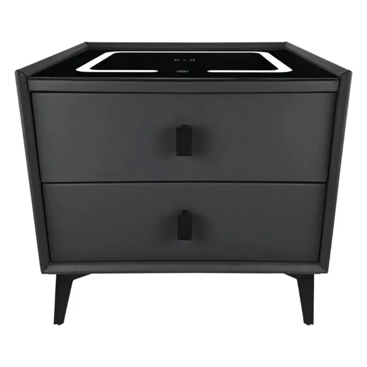 Mesa De Luz Inteligente C/Cargador Inalám Y Luz Led - Negro 