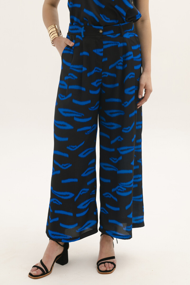 PANTALON PRINT AZUL