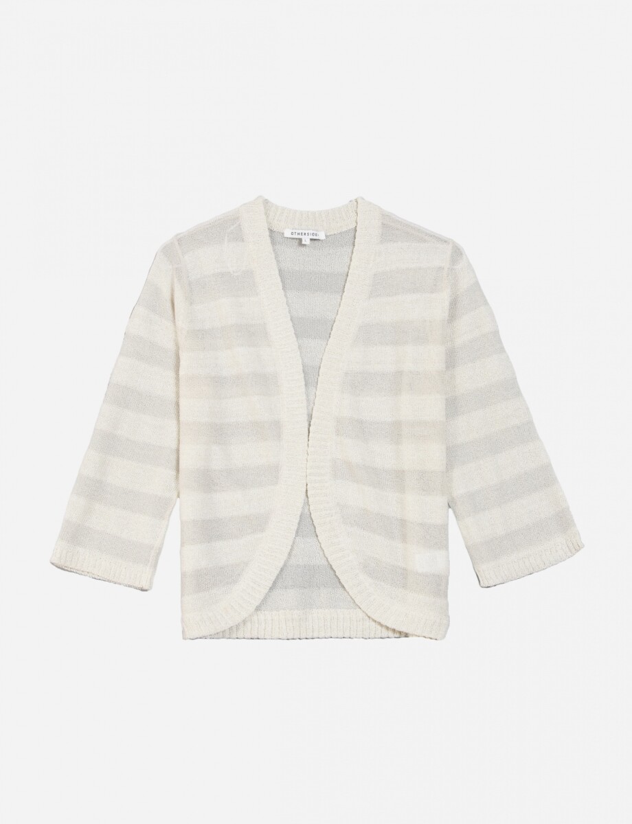 Cardigan rayado - Gris 