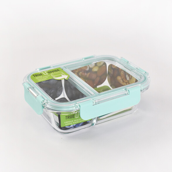 Recipiente p/vianda de vidrio con división 560ml TV0536