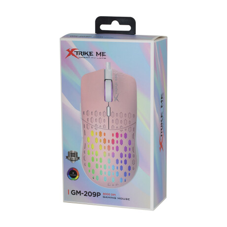 Mouse Gamer Óptico Luz RGB 6 Botones 8000 DPI Xtrike GM-209 Rosa