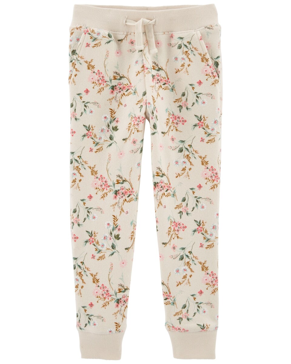 Pantalón deportivo de algodón, diseño floral 