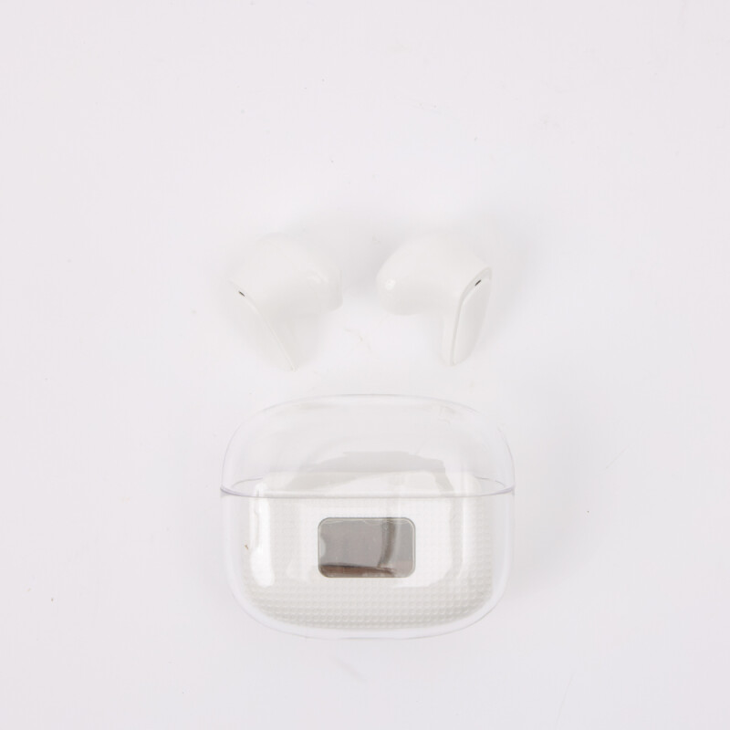 Auriculares bluetooth F10 con display en estuche Blanco Auriculares bluetooth F10 con display en estuche Blanco