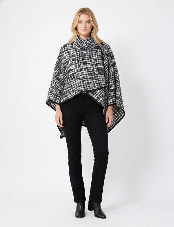 Ruana Cuadros NEGRO/BLANCO