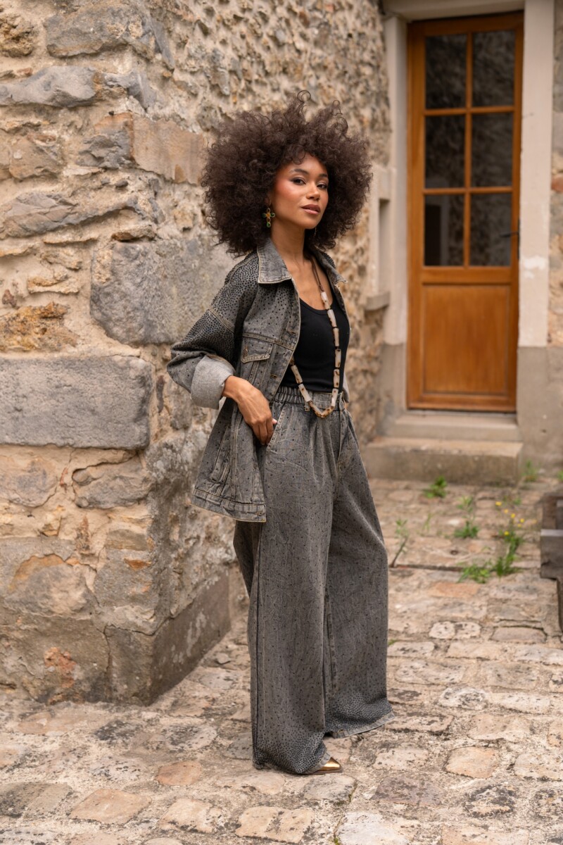 CHAQUETA DENIM Negro