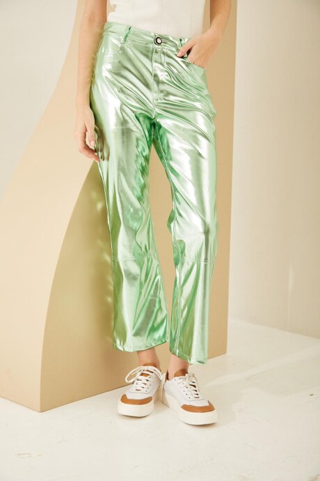 PANTALON METALLIC VERDE
