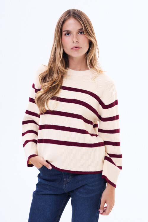 Buzo Tejido Noja Bordo