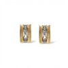 Caravanas barra-Plata y oro-Zirconia-CA5147 conpiedra