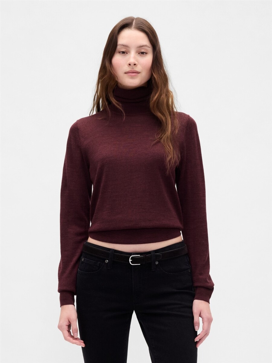 Buzo Polera Merino Mujer - Tuscan Red 