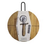 SET TABLA MADERA ACACIA CON CORTADOR PIZZA D31x1.5CM SET TABLA MADERA ACACIA CON CORTADOR PIZZA D31x1.5CM