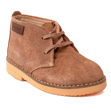 Bota de Cuero Forradas para Niños Beige