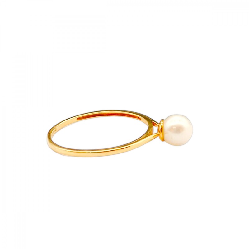 Anillo Solitario-Oro 18k-Perla española-AN9509 conperla