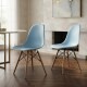 Pack 2 Sillas De Comedor Eames Lumax De Diseño Moderno Con Patas De Madera Azul