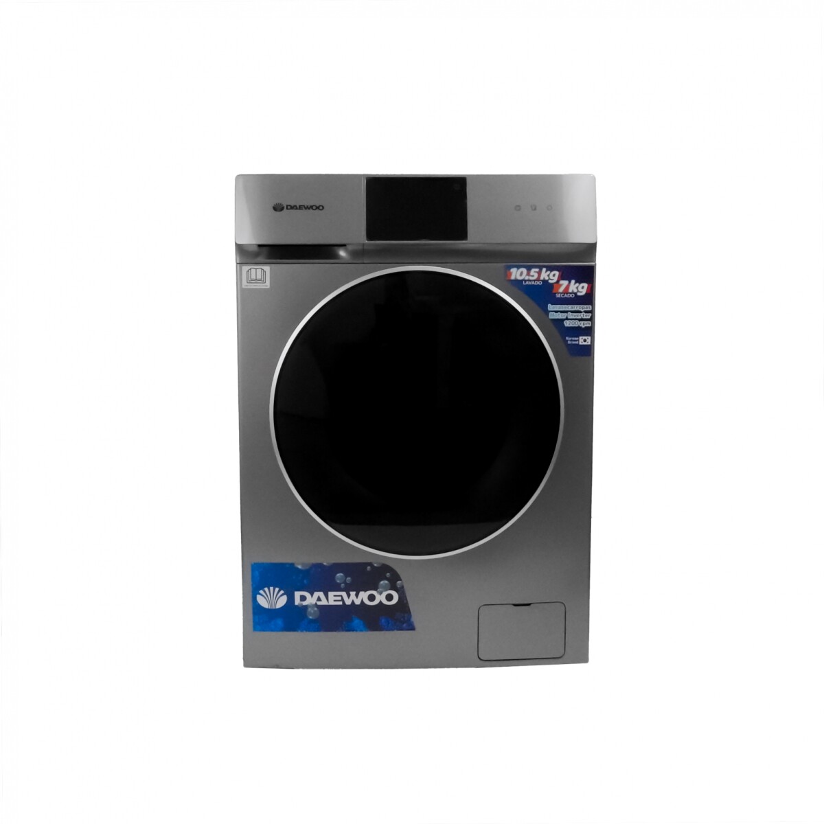 Lavasecarropas Inverter Display Touch Daewoo 10,5 kg lavado y 7kg secado 