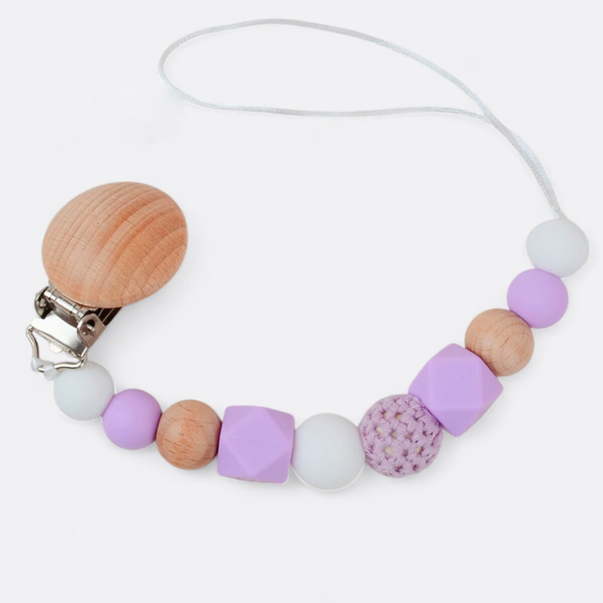 Cadena De Chupete Cuentas Con Diseño - Violeta 