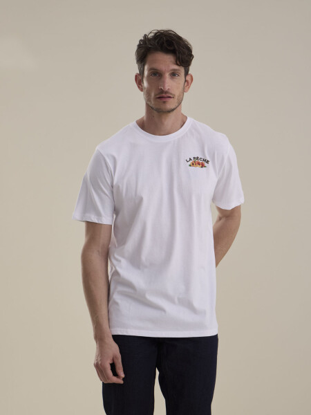 T-SHIRT ESTAMPA PEACHES BLANCO