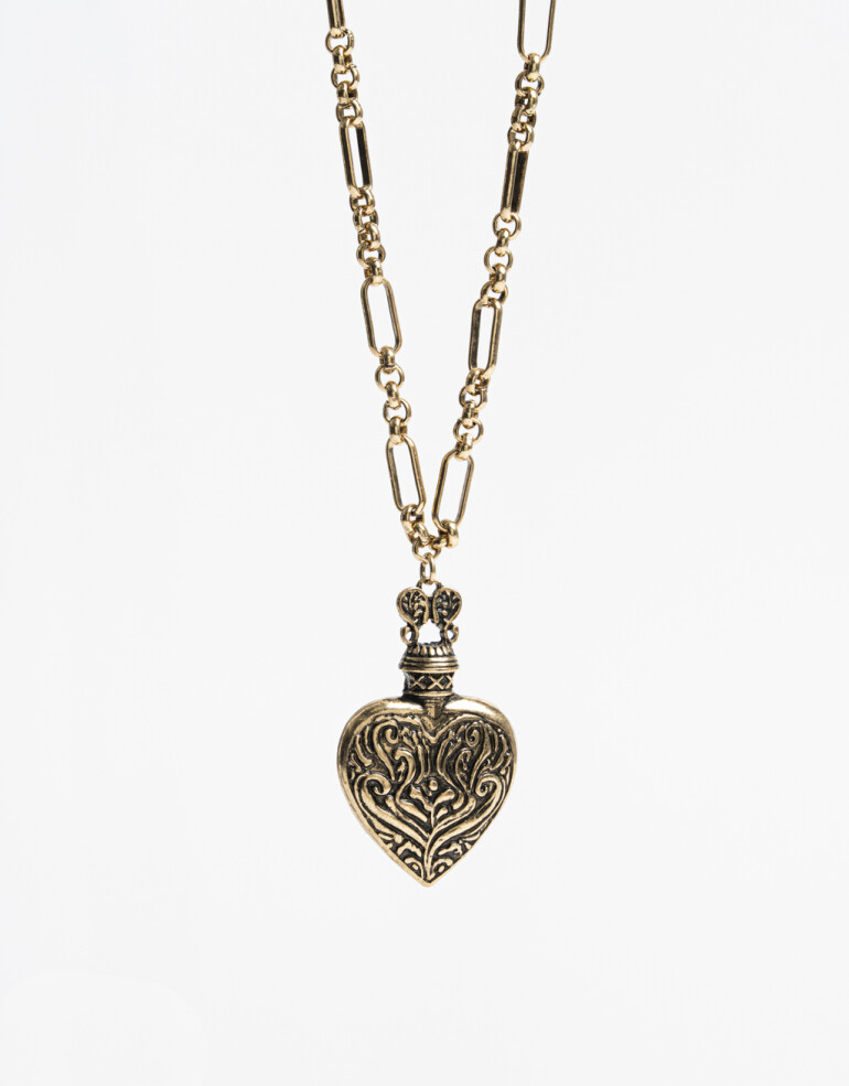 Collares Largos Metal Collar Largo Botellita Antique Gold - Dorado Antique Gold