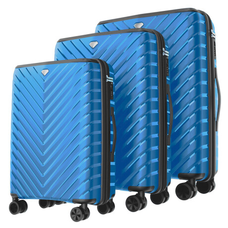 Set Valijas Polipropileno Premium 20" 24" 28" CELESTE