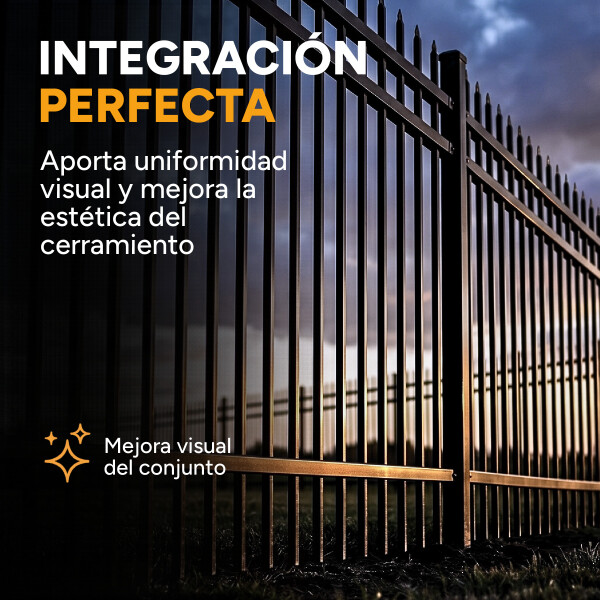 Poste Para Reja Modular Cerco Seguridad Hierro 2,40 Metros Color Negro