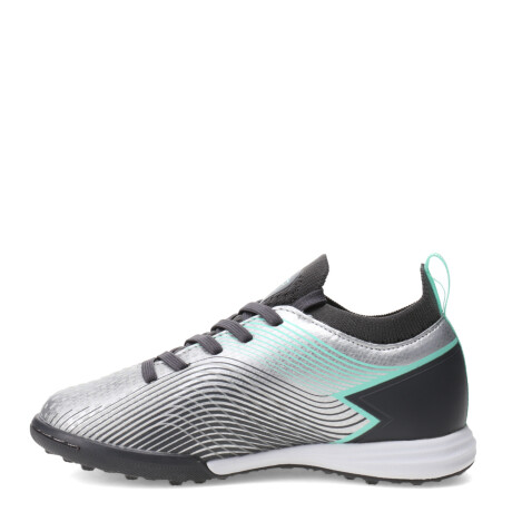 Championes de Fútbol 5 Infantiles Topper Stingray III Mach Plateado - Verde - Gris