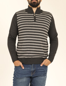 470590 BUZO MEDIO CIERRE HARRINGTON LABEL Gris Oscuro / Gris