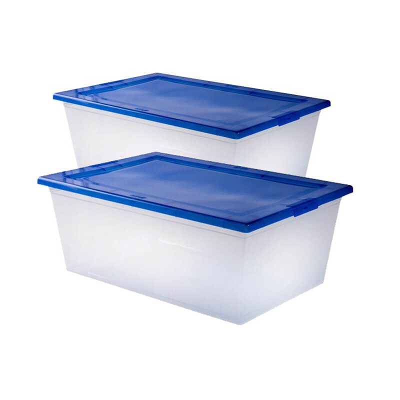 Set x2 Caja organizadora 10 lts Mybox TRANSPARENTE