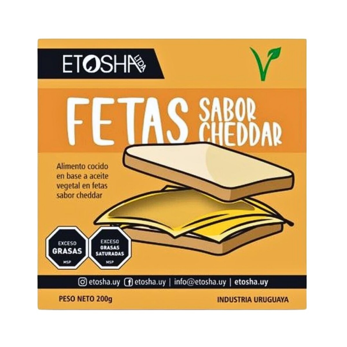 Fetas sabor Cheddar Etosha - 200 g 