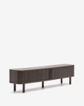 Mueble TV Mailen 2 puertas en chapa de fresno con acabado oscuro 200 x 50 cm