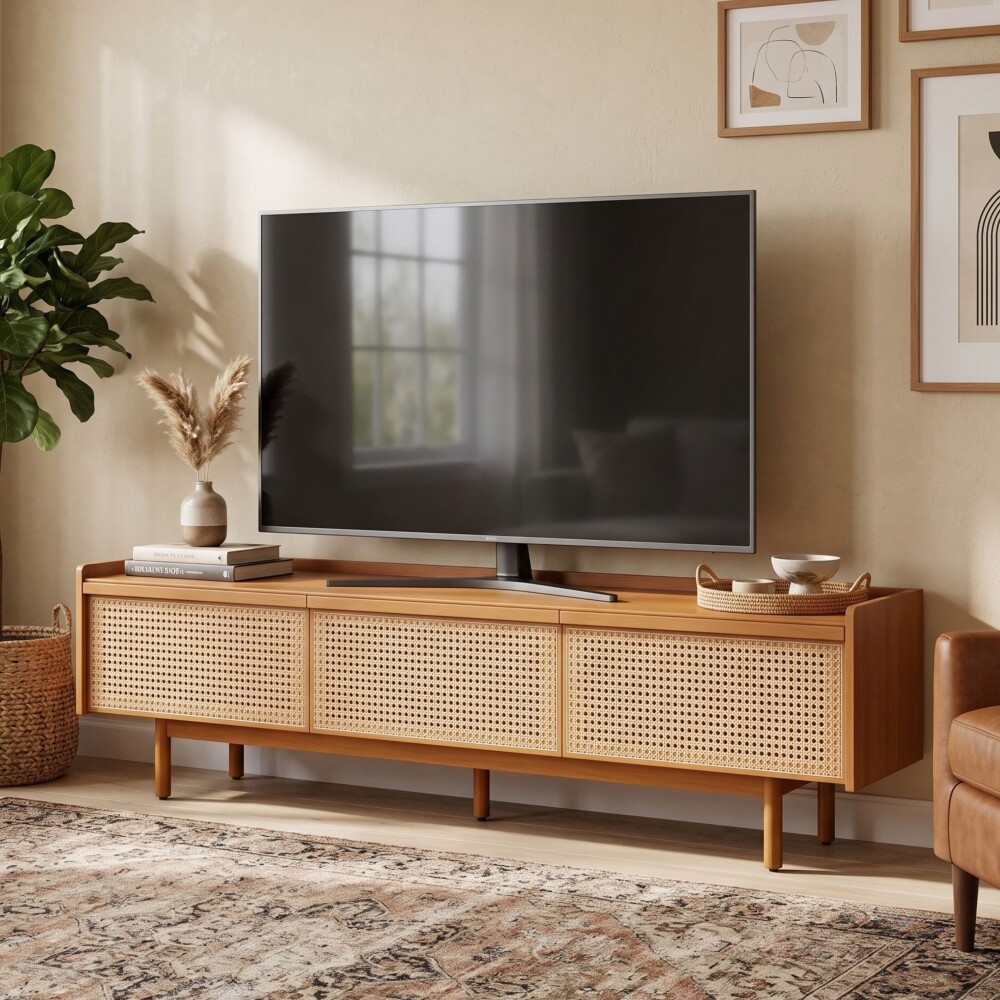Rack de TV Dune Rattan 2.2 - Linea Manhattan Marrón