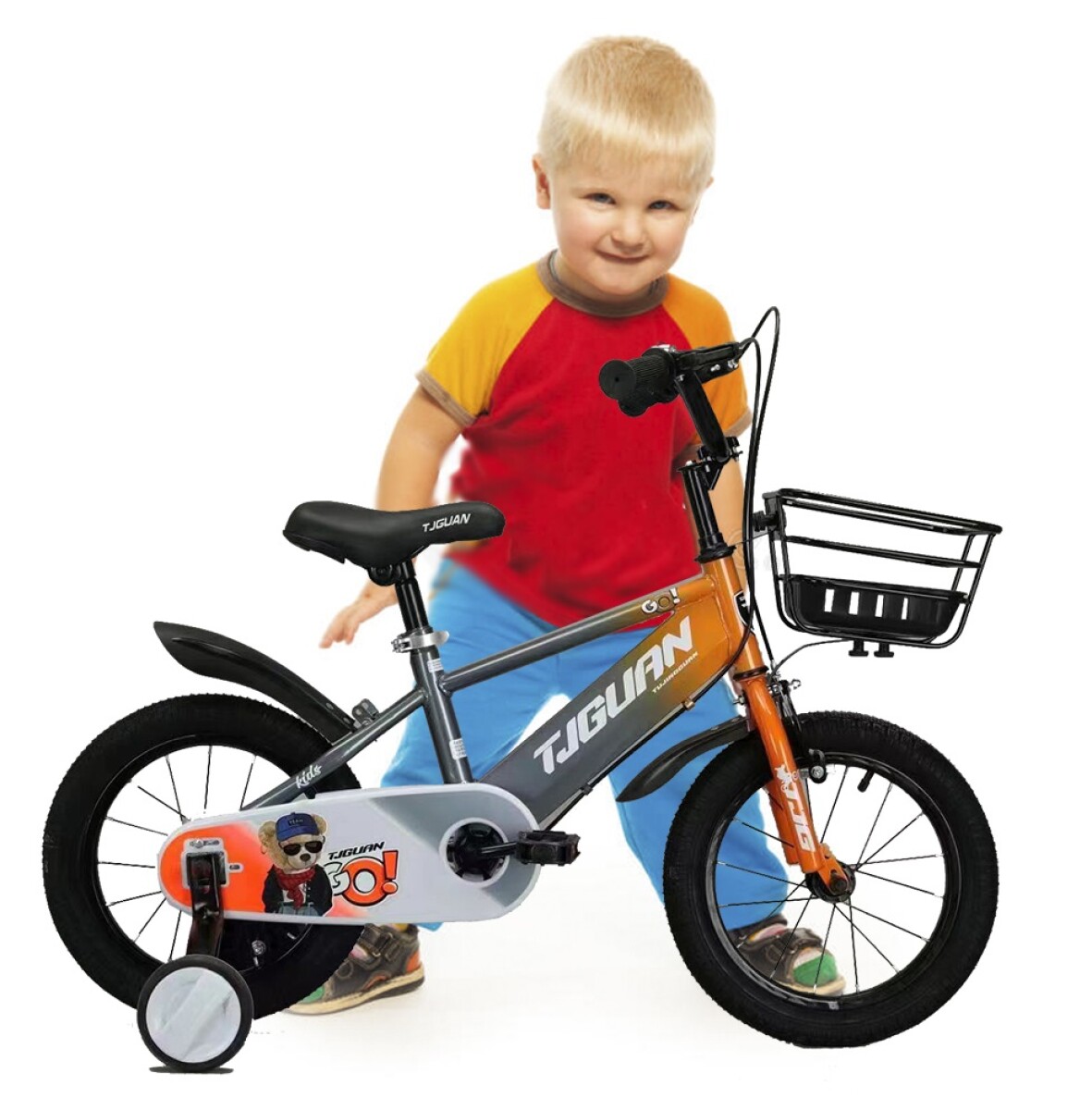 Bicicleta Infantil Rodado 12 Para Niños Con Rueditas Auxiliares - Naranja 