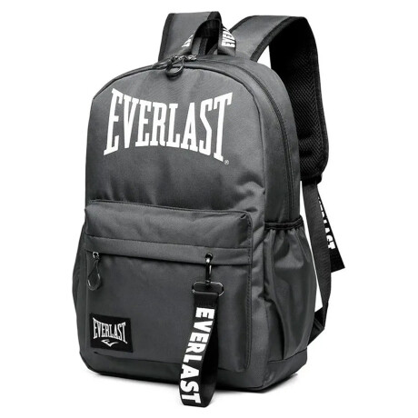 Mochila Deportiva Everlast C/ Porta Botella y Llavero Gris