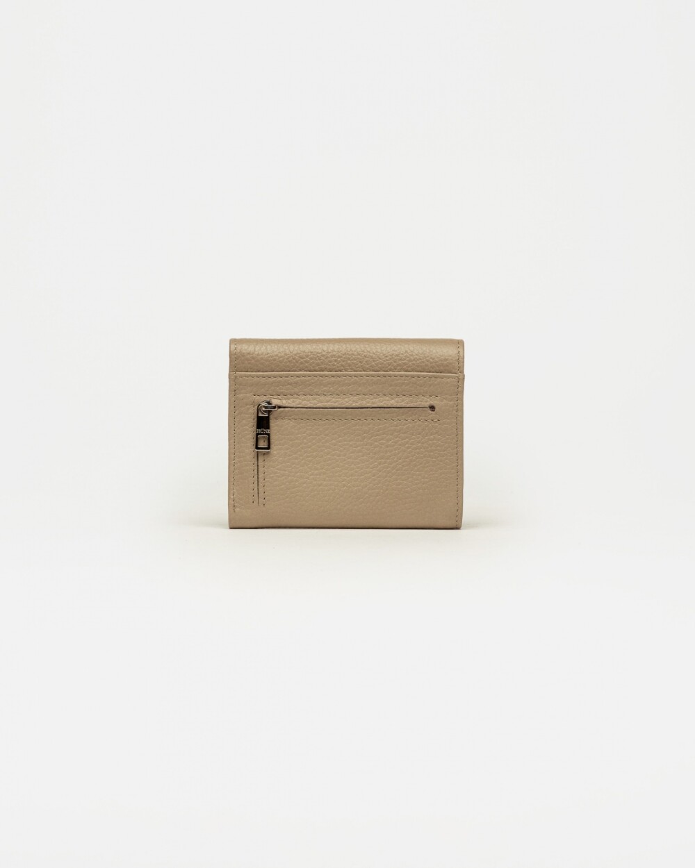 Billetera The Circle en cuero graneado Taupe