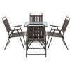 JGO JARDIN C/MESA CUAD VIDRIO MARRON 5PZAS Unica