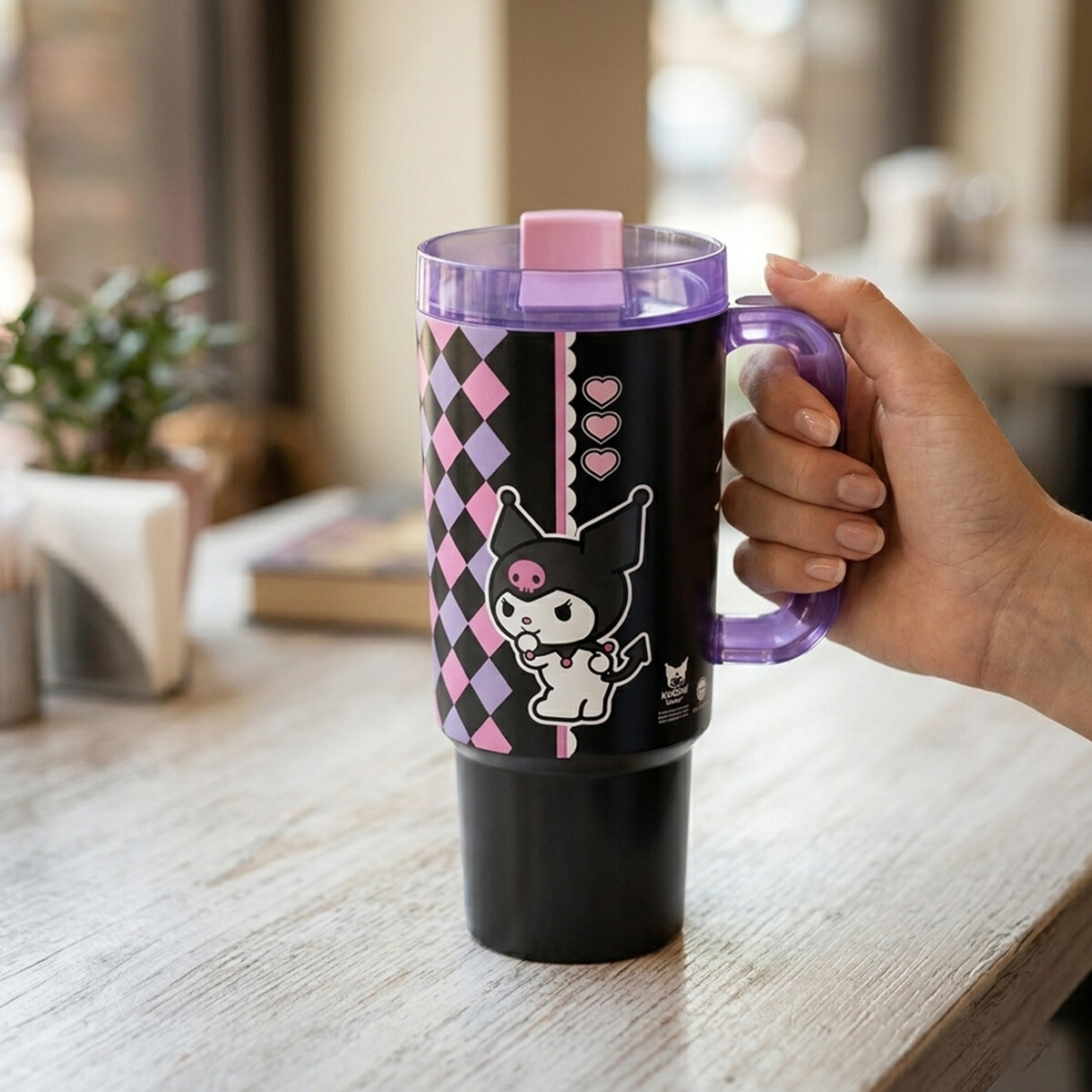 Vaso Jarra de Plástico Kuromi 650 ml 